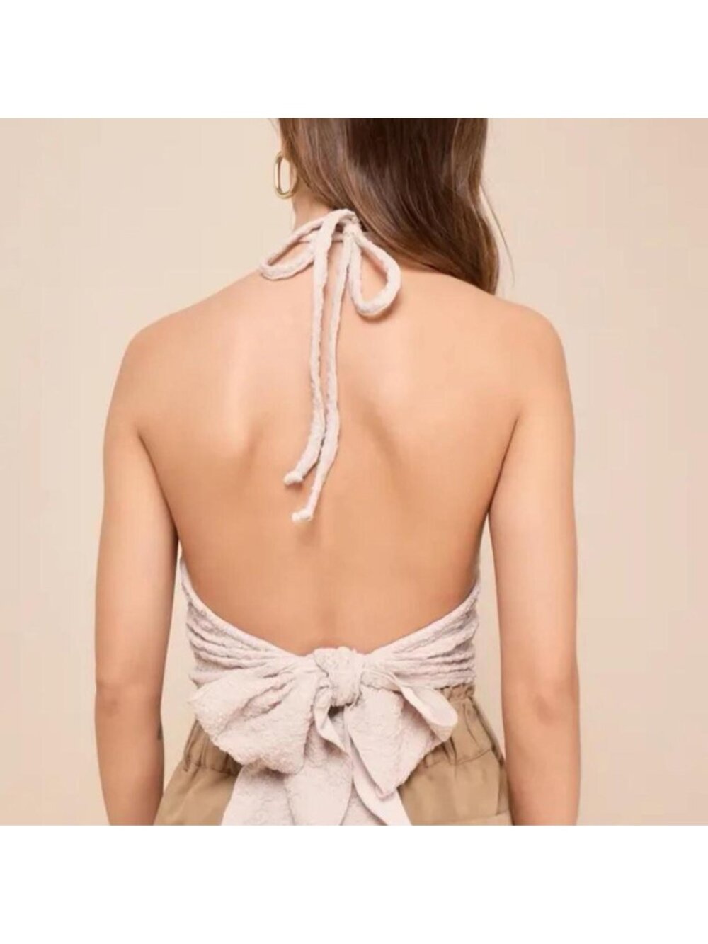 Lulus cream halter top w tie back Size M #halterneck #summer #sexy #cute #beach